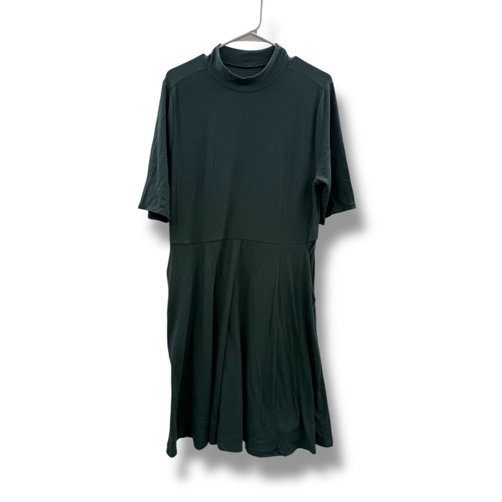 Torrid Super Soft‎ Rib Knit Dress Size 2X Green Casual Stretch Workwear